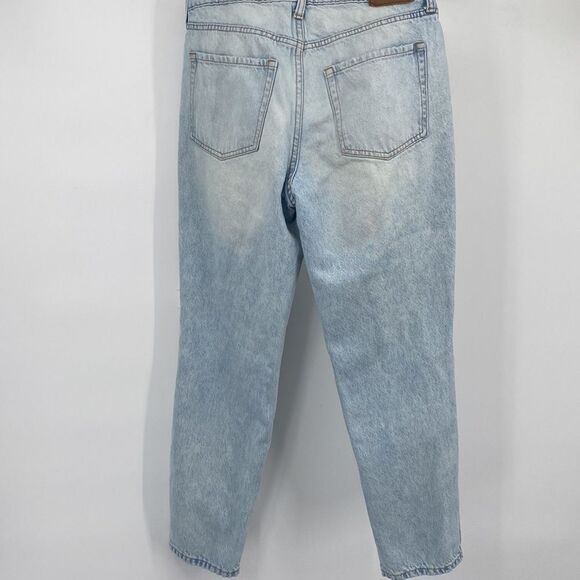 Aeropostale High Rise Mom Jeans Distressed Light Wash 6 - Picture 6 of 8